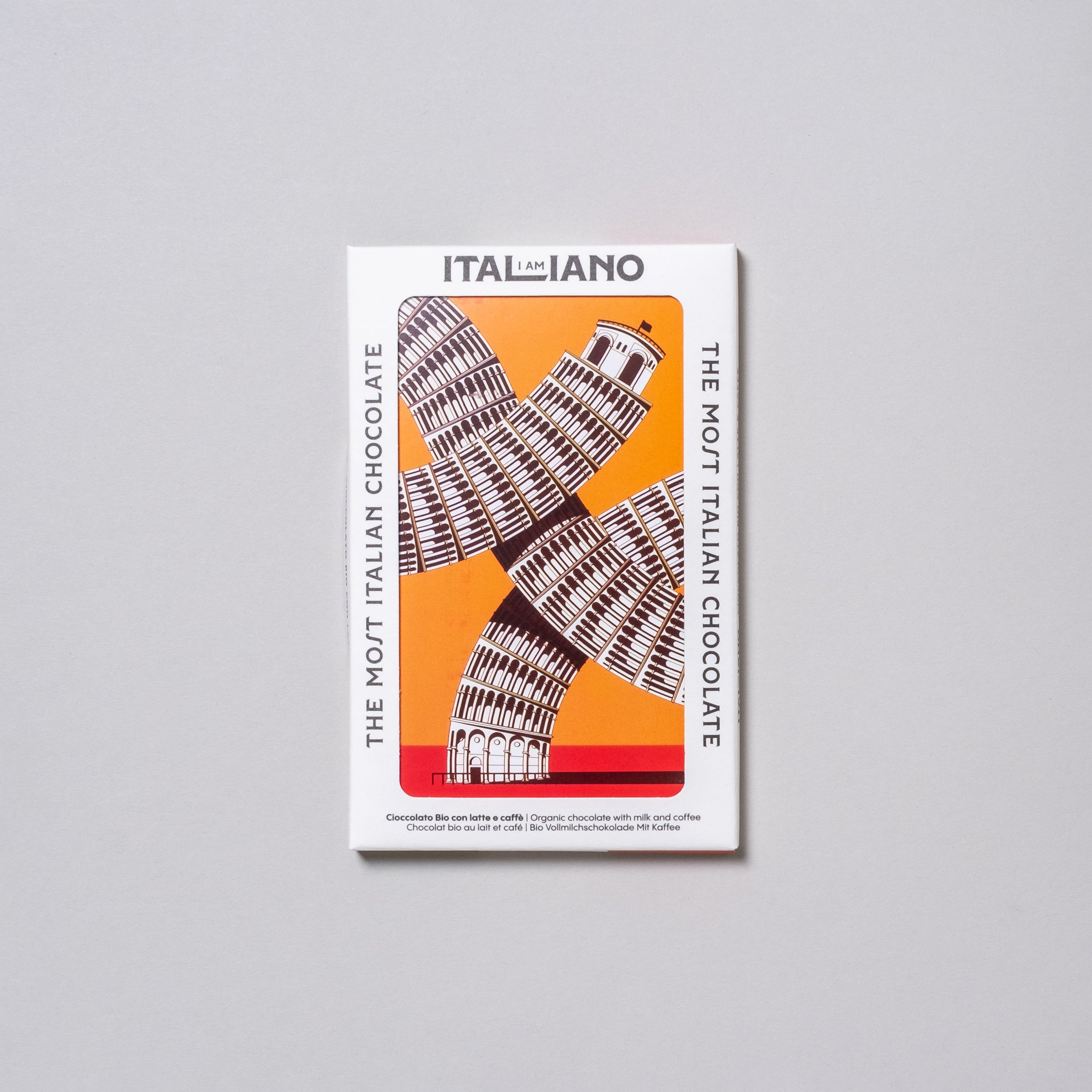 I am Italiano - Organic Chocolate with Milk and Coffee (Tower of Pisa)